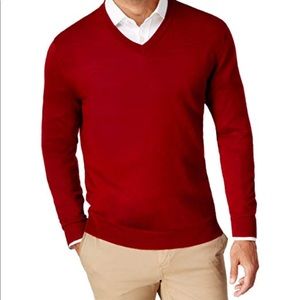 ROBERT BRUCE Men’s Red wool V neck sweater